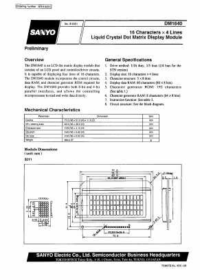 DM1640-7S Datasheet PDF SANYO -> Panasonic
