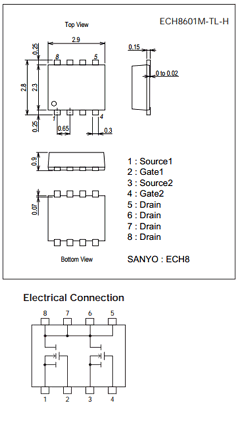 ECH8601M Datasheet PDF SANYO -> Panasonic