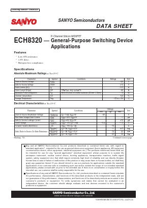 ECH8320 Datasheet PDF SANYO -> Panasonic