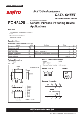 ECH8420 Datasheet PDF SANYO -> Panasonic
