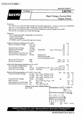 LB1731 Datasheet PDF SANYO -> Panasonic