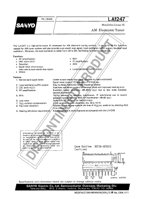 LA1247 Datasheet PDF SANYO -> Panasonic