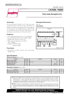 LA1650C Datasheet PDF SANYO -> Panasonic