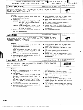 LA4180_ Datasheet PDF SANYO -> Panasonic