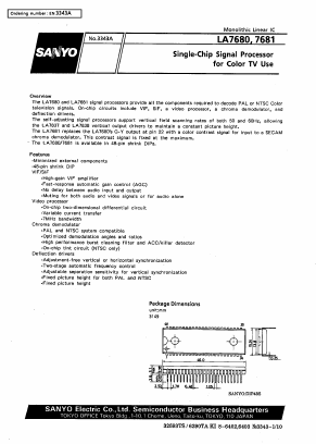 LA7680 Datasheet PDF SANYO -> Panasonic