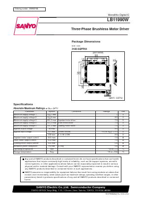 LB11990W Datasheet PDF SANYO -> Panasonic