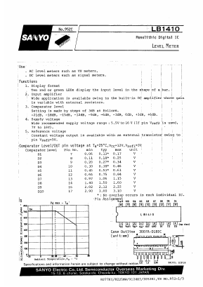 LB1410 Datasheet PDF SANYO -> Panasonic
