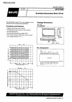 LB1672 Datasheet PDF SANYO -> Panasonic