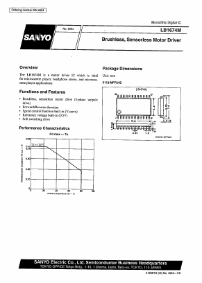 LB1674M Datasheet PDF SANYO -> Panasonic