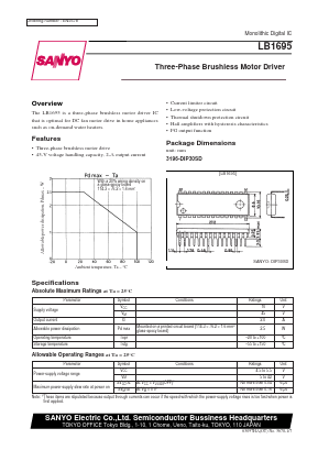 LB1695 Datasheet PDF SANYO -> Panasonic