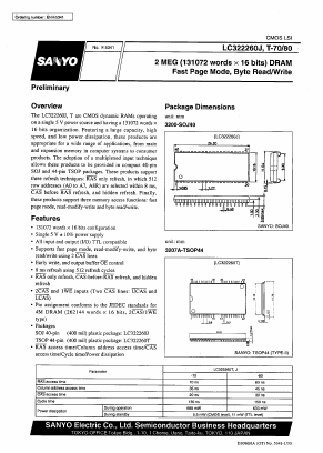 LC322260J Datasheet PDF SANYO -> Panasonic