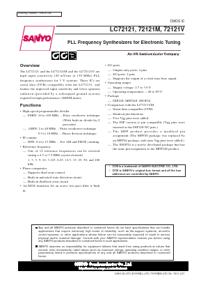 LC72121 Datasheet PDF SANYO -> Panasonic