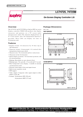 LC74725 Datasheet PDF SANYO -> Panasonic