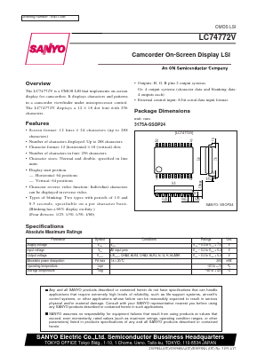 LC74772V Datasheet PDF SANYO -> Panasonic