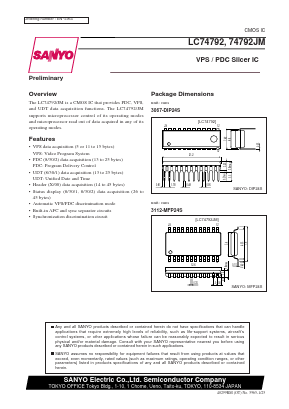 LC74792 Datasheet PDF SANYO -> Panasonic
