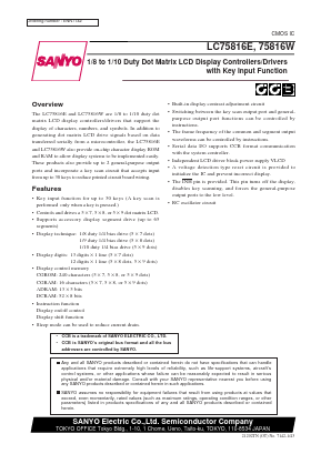 LC75816E Datasheet PDF SANYO -> Panasonic