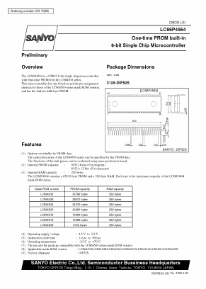 LC864512 Datasheet PDF SANYO -> Panasonic