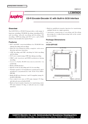LC895926 Datasheet PDF SANYO -> Panasonic