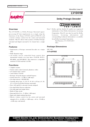 LV1041 Datasheet PDF SANYO -> Panasonic
