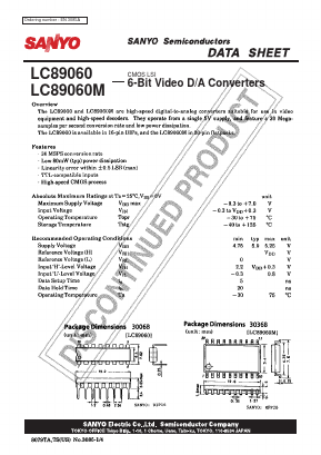 LC89060M Datasheet PDF SANYO -> Panasonic