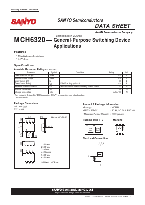 MCH6320 Datasheet PDF SANYO -> Panasonic
