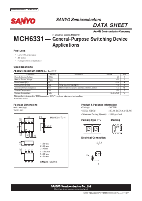 MCH6331 Datasheet PDF SANYO -> Panasonic