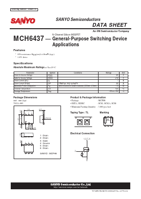 MCH6437 Datasheet PDF SANYO -> Panasonic