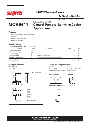 MCH6444 Datasheet PDF SANYO -> Panasonic