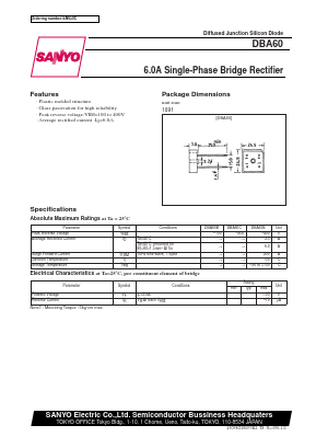 DBA60 Datasheet PDF SANYO -> Panasonic