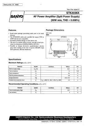 STK4036X Datasheet PDF SANYO -> Panasonic