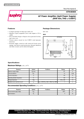 STK4038X Datasheet PDF SANYO -> Panasonic