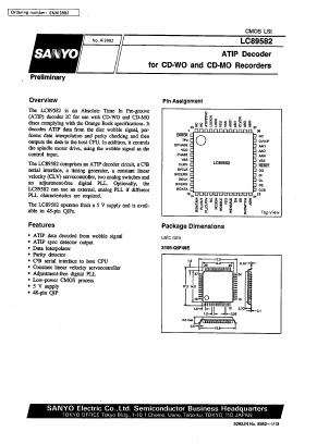 LC89582 Datasheet PDF SANYO -> Panasonic
