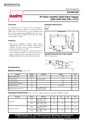 STK401-250 Datasheet PDF SANYO -> Panasonic