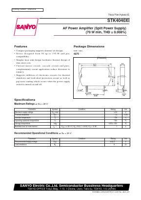 STK4040XI Datasheet PDF SANYO -> Panasonic