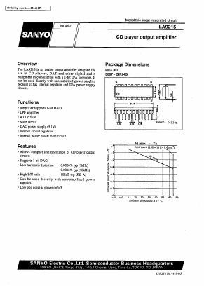 LA9215 Datasheet PDF SANYO -> Panasonic