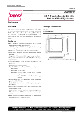 LC895994 Datasheet PDF SANYO -> Panasonic