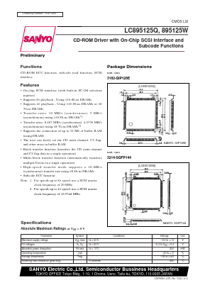 LC895125W Datasheet PDF SANYO -> Panasonic
