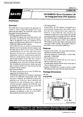 LC89513K Datasheet PDF SANYO -> Panasonic