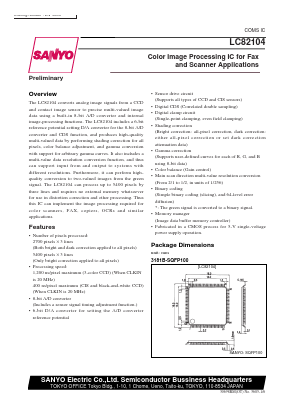 LC82104 Datasheet PDF SANYO -> Panasonic