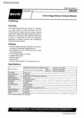 SIS3100 Datasheet PDF SANYO -> Panasonic