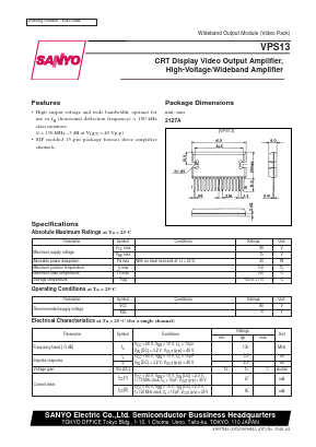 VPS13 Datasheet PDF SANYO -> Panasonic