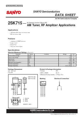 2SK715 Datasheet PDF SANYO -> Panasonic