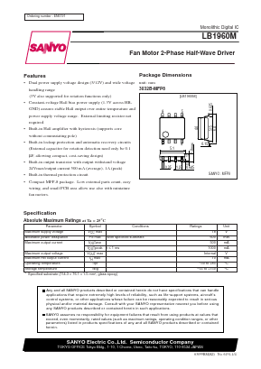 LB1960M Datasheet PDF SANYO -> Panasonic