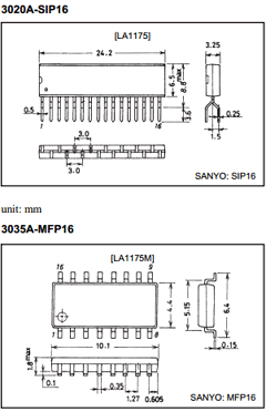 LA1175 Datasheet PDF SANYO -> Panasonic