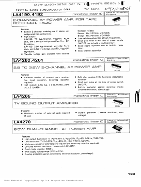 LA4192 Datasheet PDF SANYO -> Panasonic