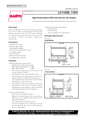 LA1193V Datasheet PDF SANYO -> Panasonic