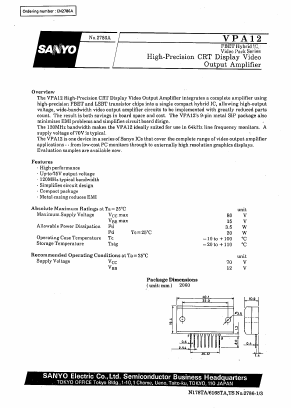 VPA12 Datasheet PDF SANYO -> Panasonic