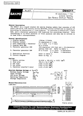 DM4011 Datasheet PDF SANYO -> Panasonic