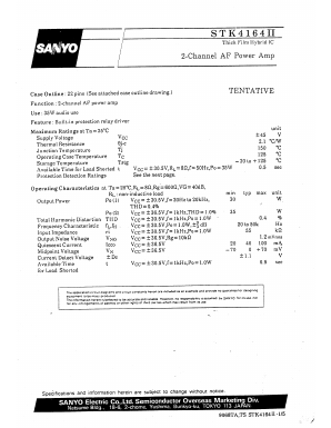 STK4164II Datasheet PDF SANYO -> Panasonic