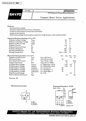 D2324 Datasheet PDF SANYO -> Panasonic